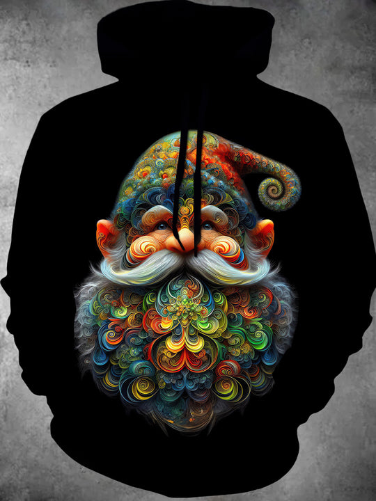 Men's long sleeve pullover hoodie graphic pocket sweatshirt front view