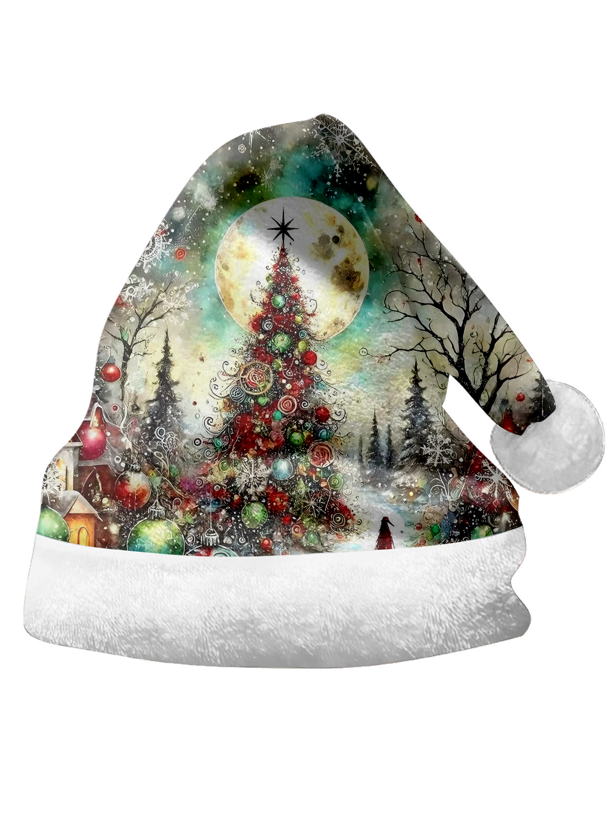 Christmas Tree Men's Print Christmas Hat