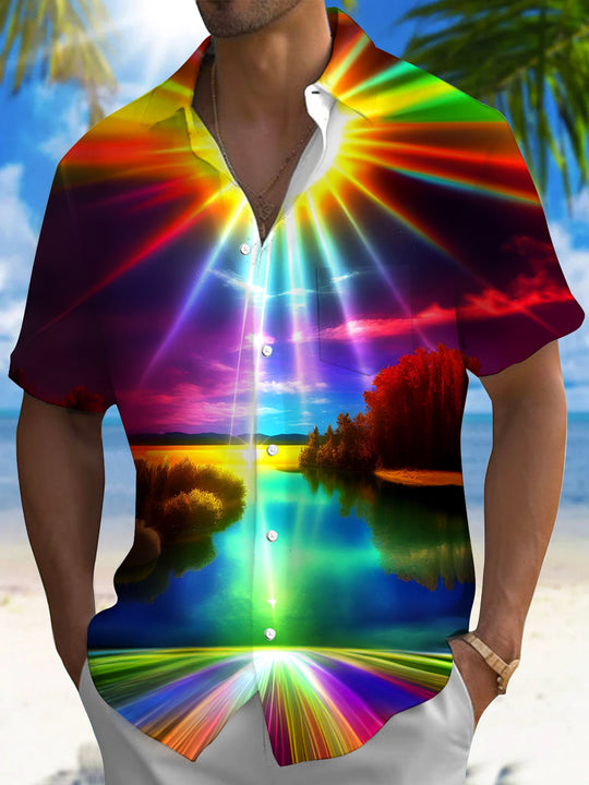 men's patterned sweater shirt front view