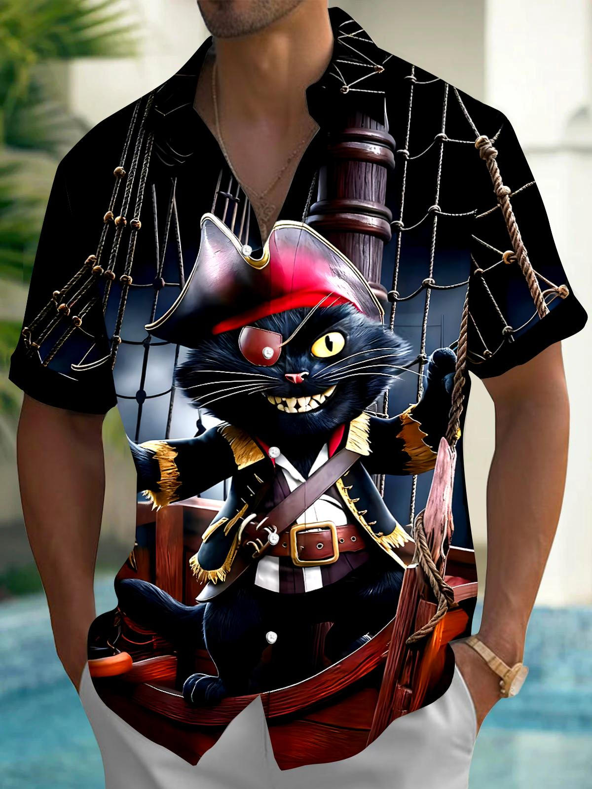 Captain Cat Men's Pocket Short Sleeve Shirts