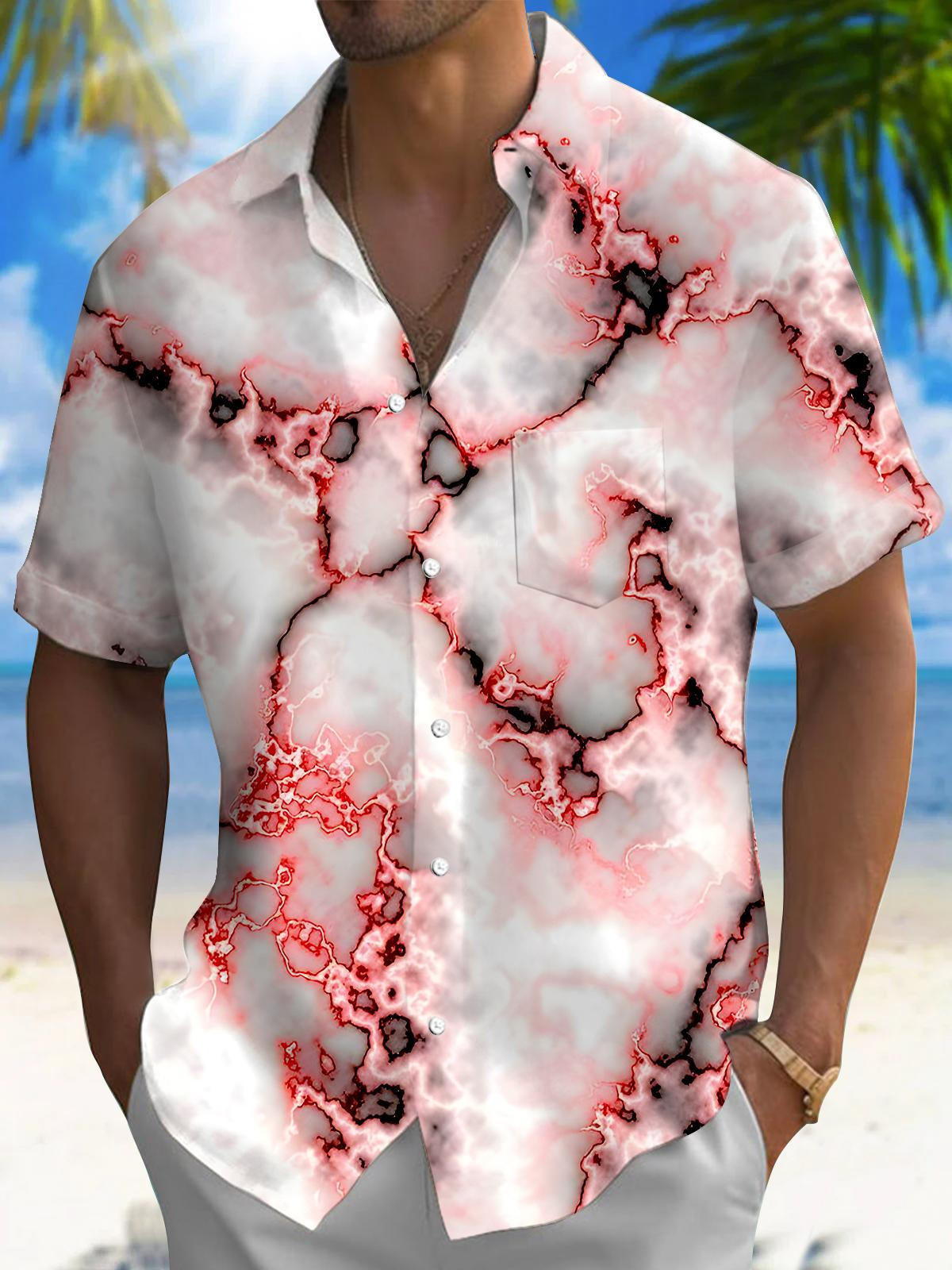 Abstract Men's Pocket Short Sleeve Shirts