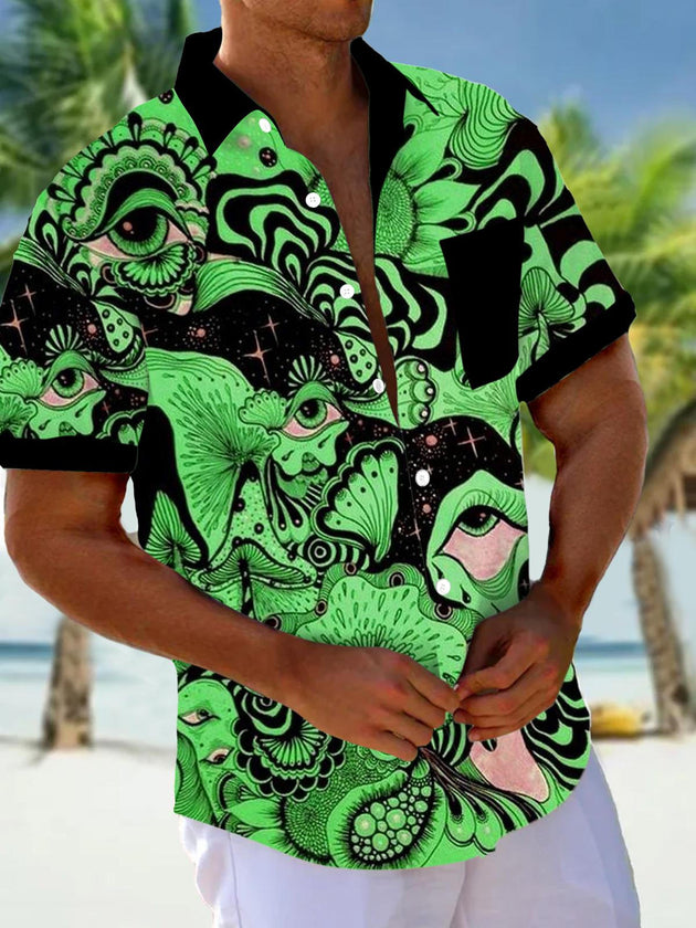 men's abstract print shirt front view