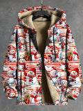 Christmas Snowman Long Sleeve Hooded Zipper Men's Coat