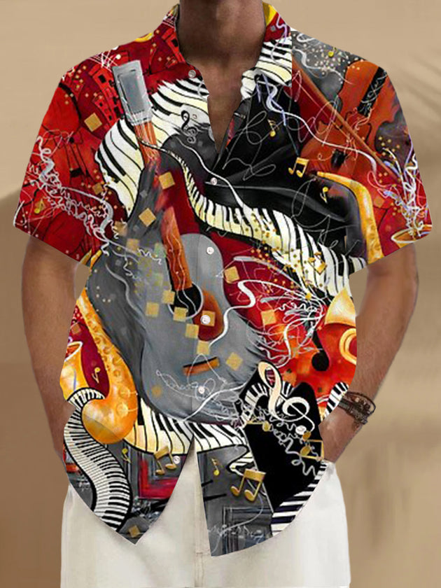 men's patterned sweater shirt front view