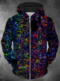 Tie Dye Long Sleeve Hooded Zip Pocket Men's Sweatshirt