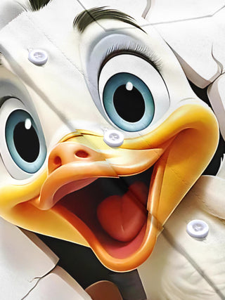 Men's funny duck print short sleeve shirt flat lay