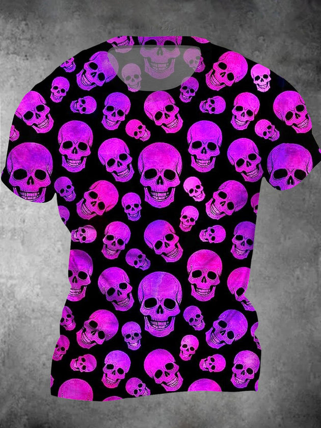 men's skull print shirt front view