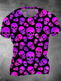Skull Round Neck Short Sleeve Men's T-shirt