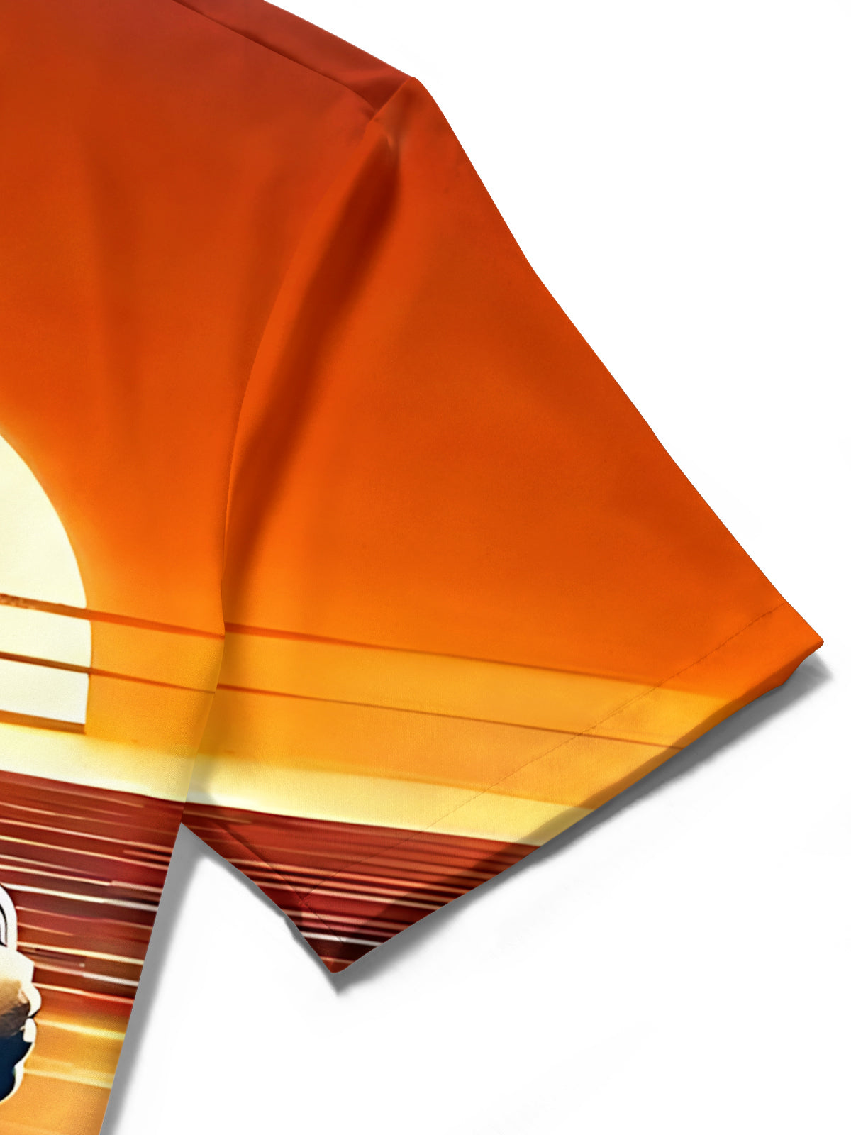 Beach Sunset Print Men's Pocket Short Sleeve Shirts