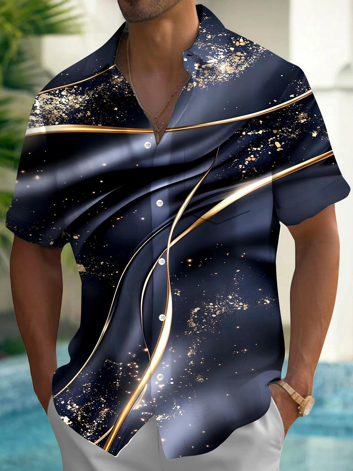 Abstract Men's Pocket Short Sleeve Shirts