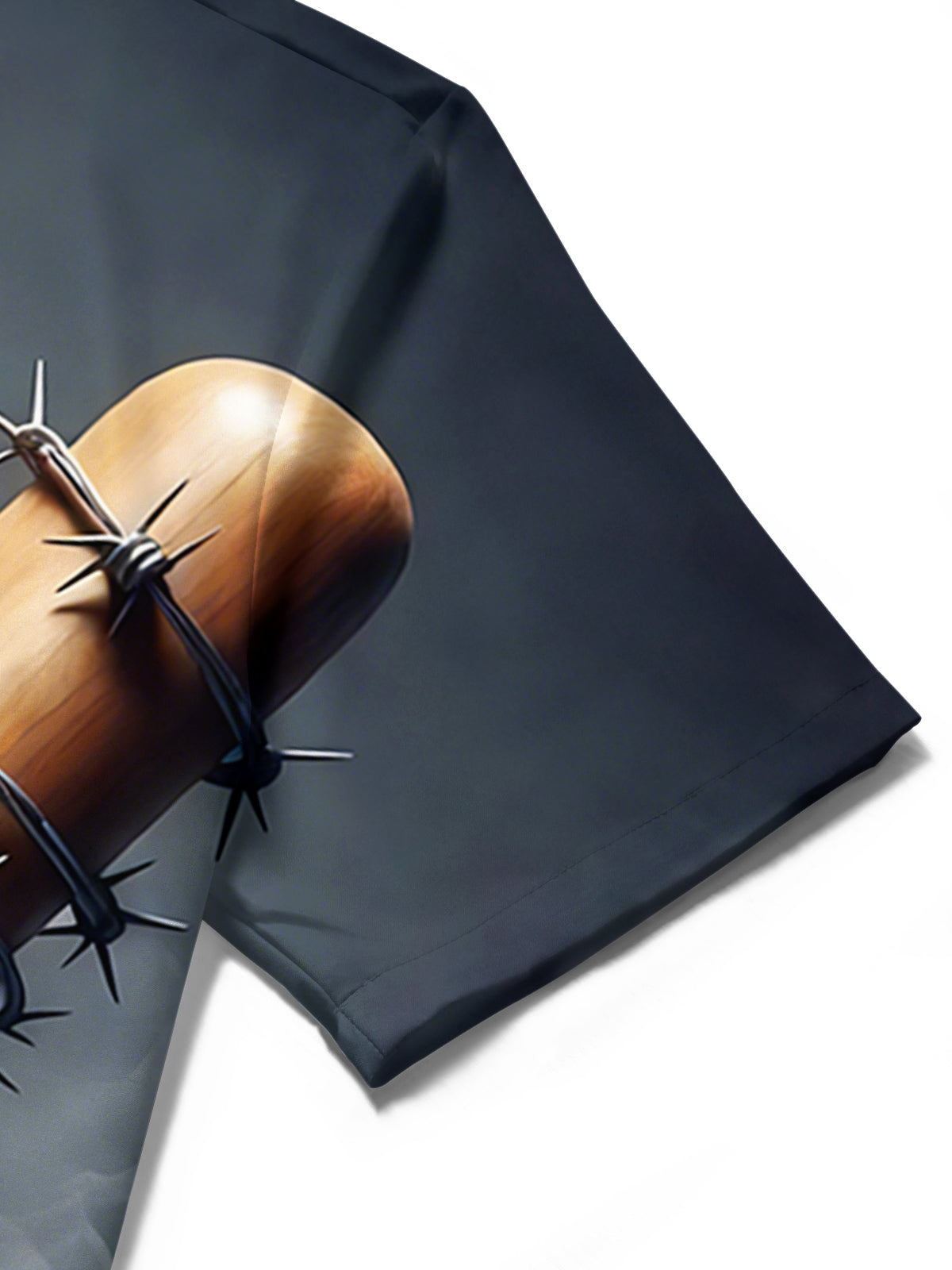 Baseball Skull Print Men's Pocket Short Sleeve Shirts