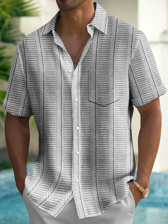 men's patterned sweater shirt front view