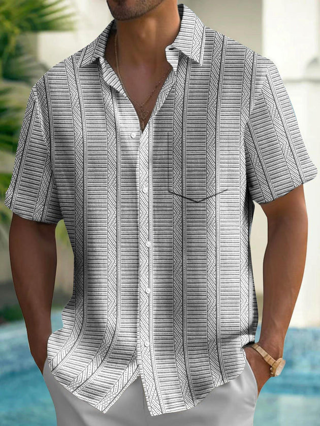 men's patterned sweater shirt front view