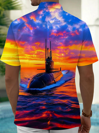 men's aloha shirt back view