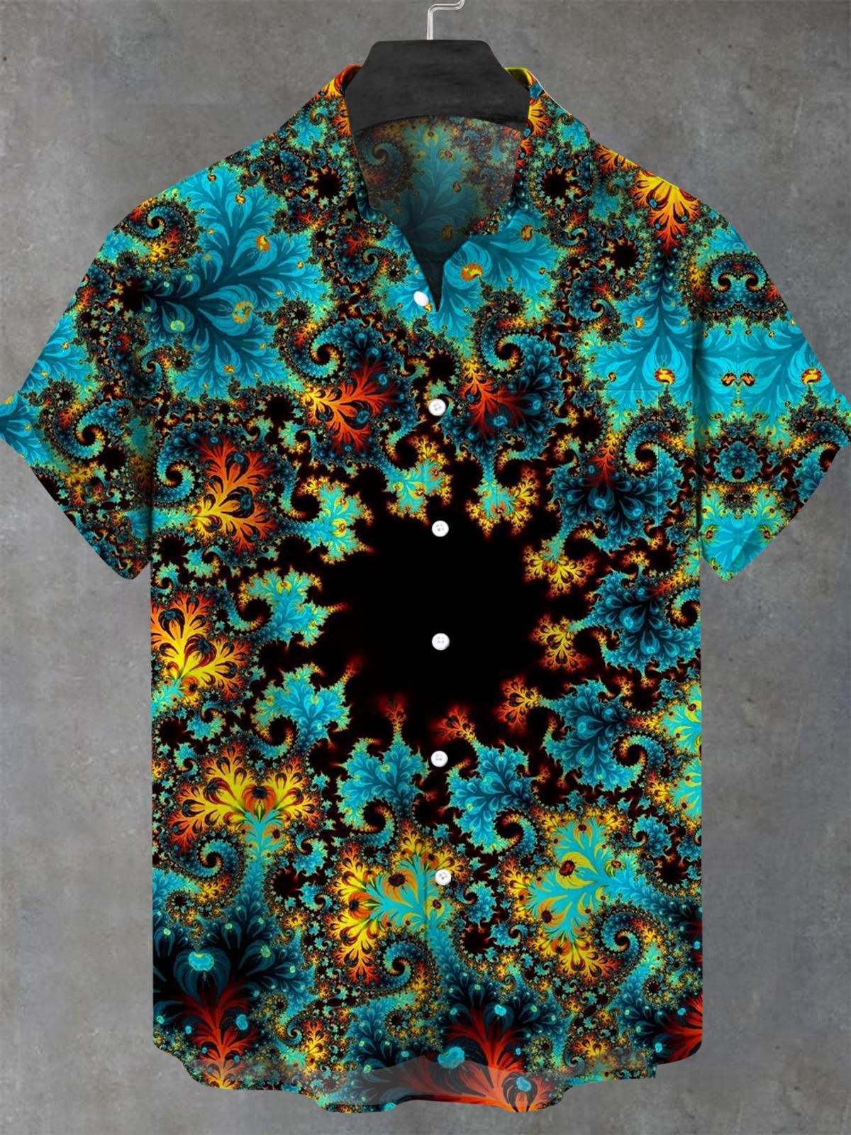 Abstract Men's Pocket Short Sleeve Shirts