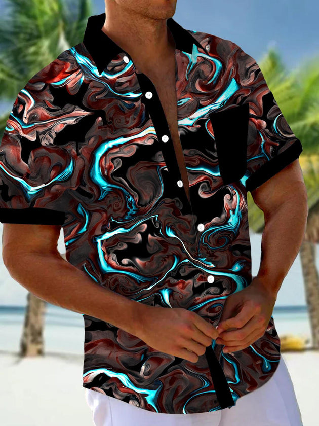 men's abstract print shirt front view