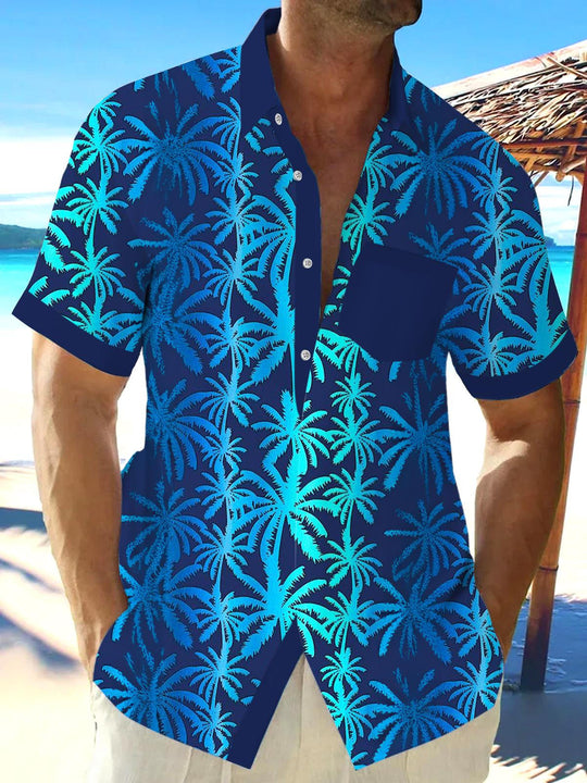 men's Hawaiian shirt front view tropical beach vacation