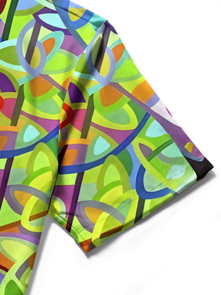 men's printed shirt close-up short sleeve