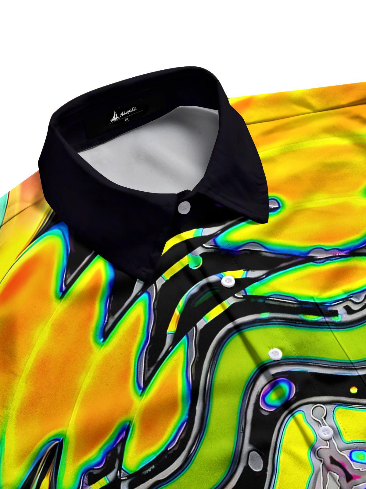 Abstract Men's Pocket Short Sleeve Shirts