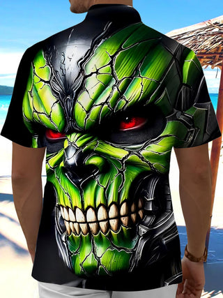 men's skeleton pattern shirt back view