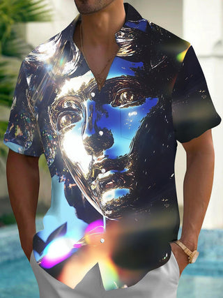 men's art print shirt front view