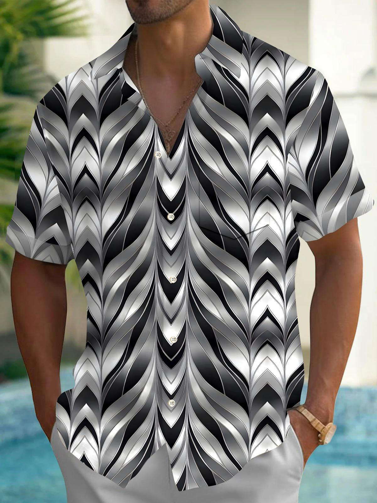 Geometry Men's Pocket Short Sleeve Shirts