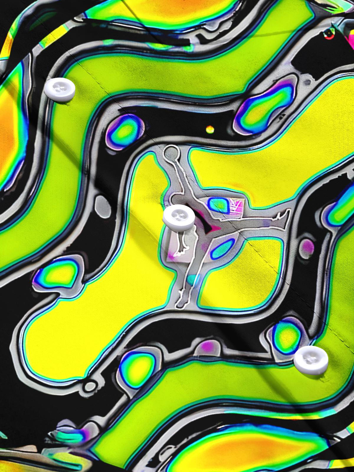 Abstract Men's Pocket Short Sleeve Shirts