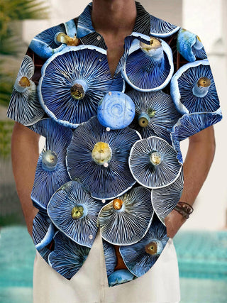 men's mushroom print shirt front view