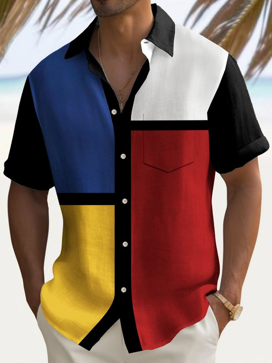 men's patterned sweater shirt front view
