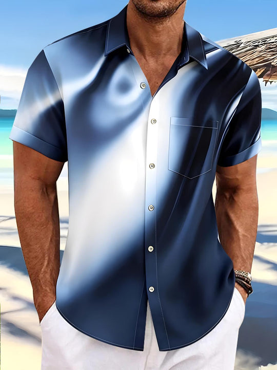 men abstract print short sleeve shirt front view