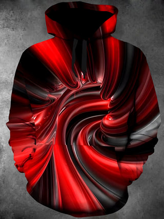 Men's abstract print long sleeve pullover hoodie front view