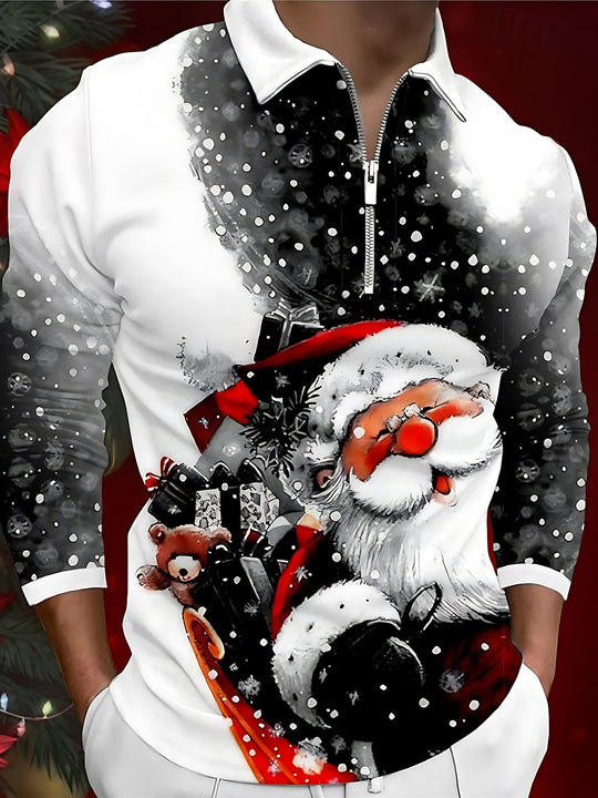 men's Christmas shirt front view holiday party