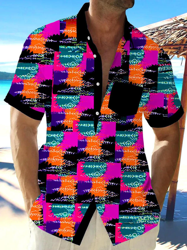 men's abstract print shirt front view