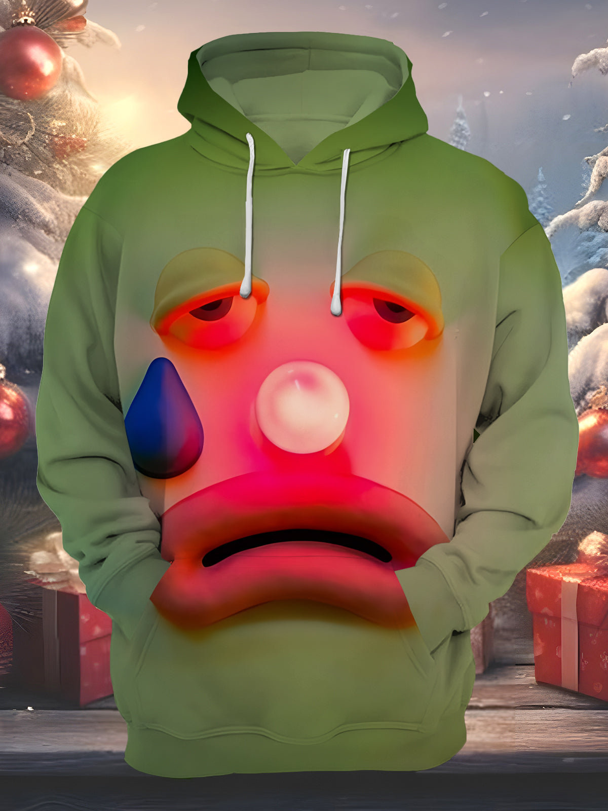 Funny Print Men's Long Sleeve Pocket Hoodies