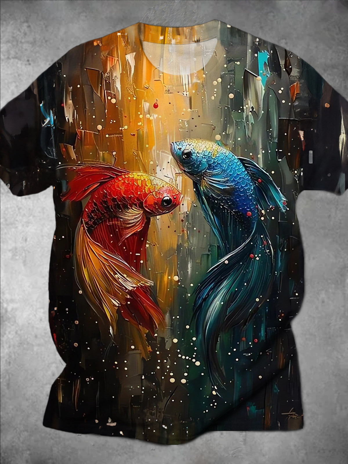 Fish Round Neck Short Sleeve Men's T-shirt