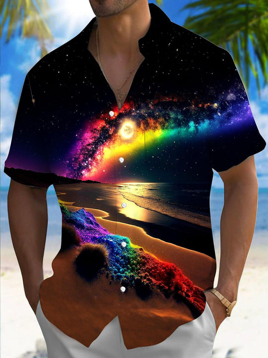 men's patterned sweater shirt front view