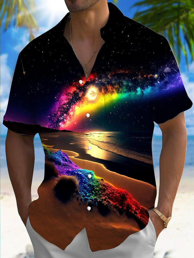 men's patterned sweater shirt front view