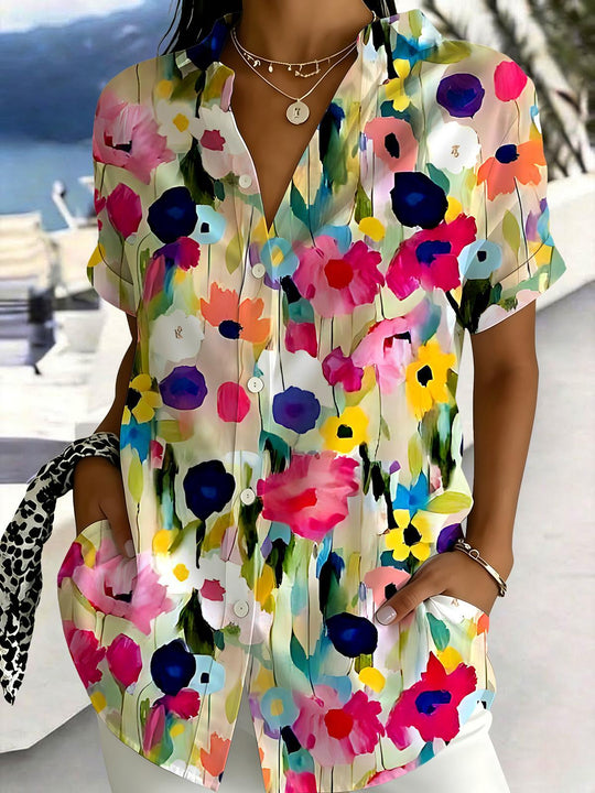 Floral Women's Short Sleeve Shirts