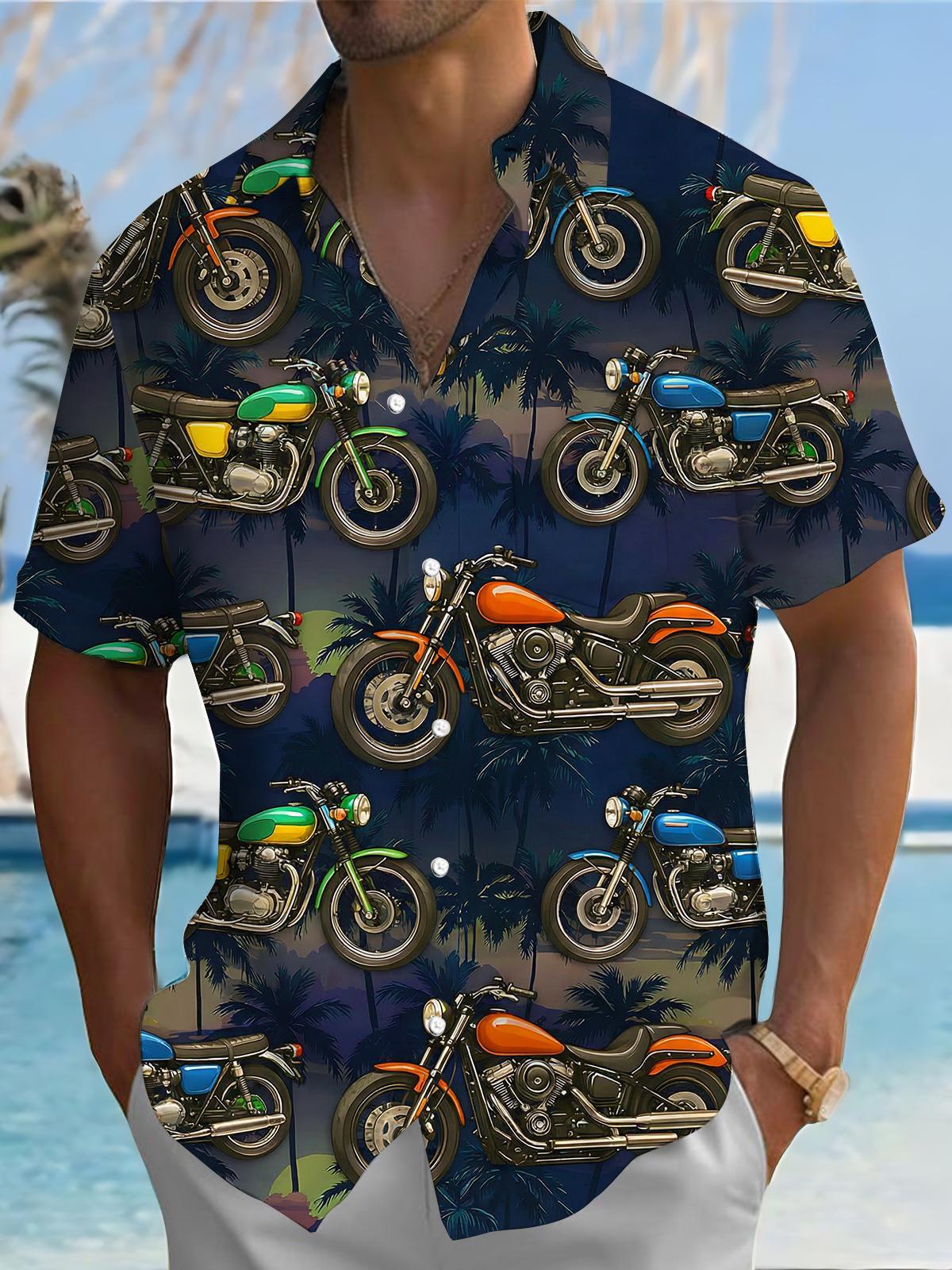 men's Hawaiian shirt front view tropical beach vacation