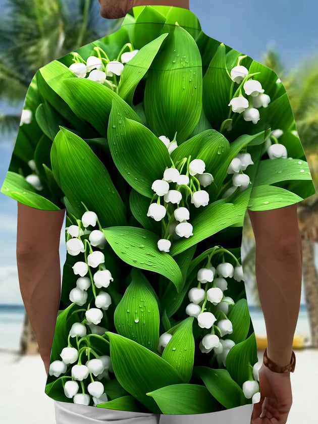 men's flower print shirt back view