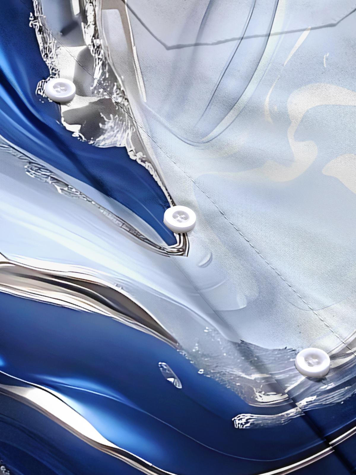 Abstract Print Men's Pocket Short Sleeve Shirts