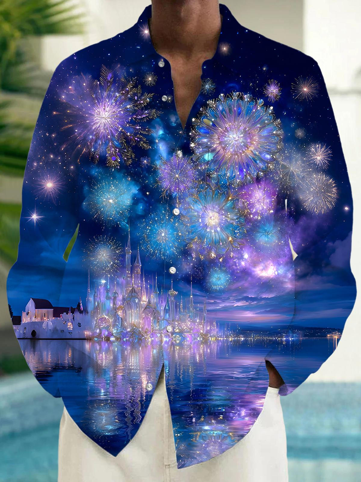 Fireworks Men's Pocket Long Sleeve Shirts