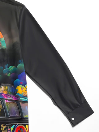 men's printed shirt close-up full sleeve