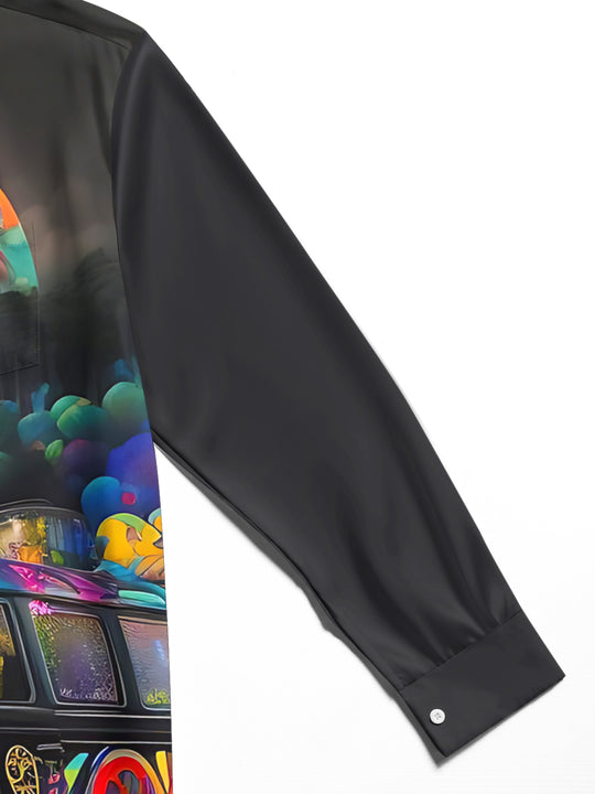 men's printed shirt close-up full sleeve