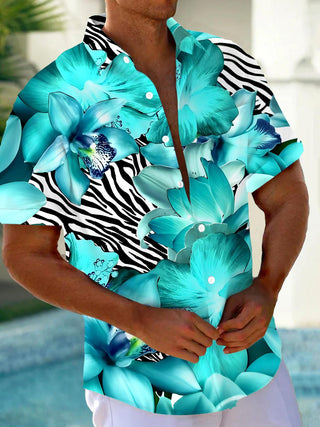 men's floral shirt front view