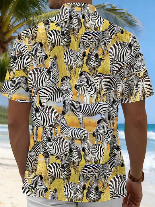 men's animal print shirt back view
