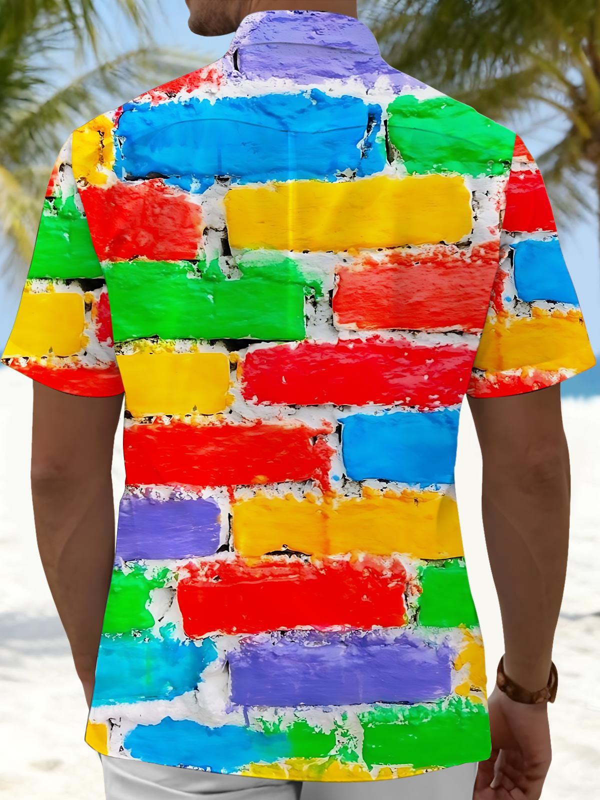 men's colorful shirt back view