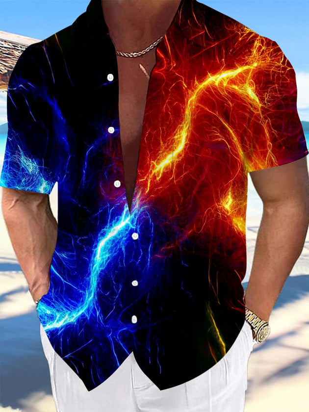 men's abstract print shirt front view