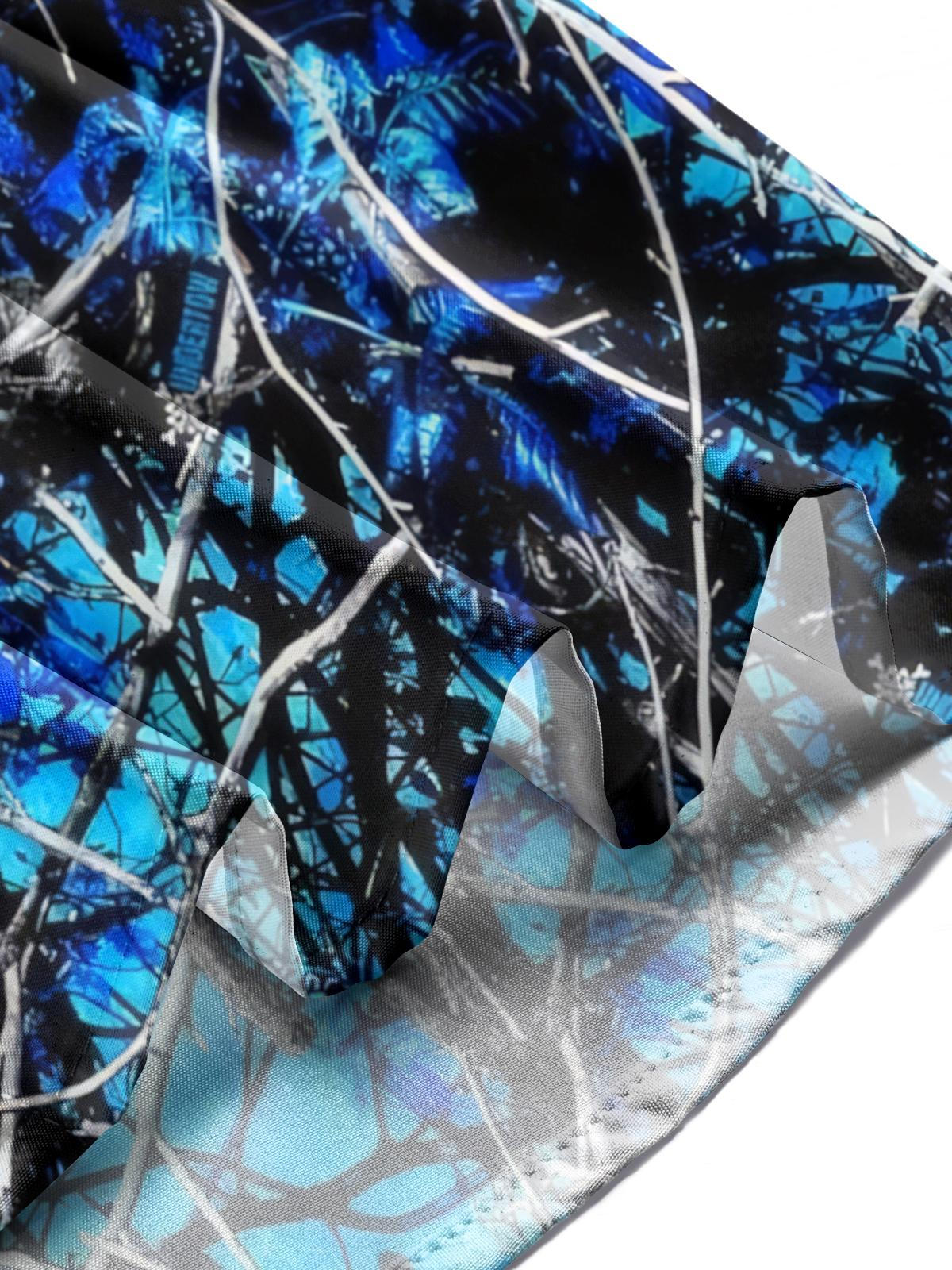 Branch Print Men's Pocket Short Sleeve Shirts