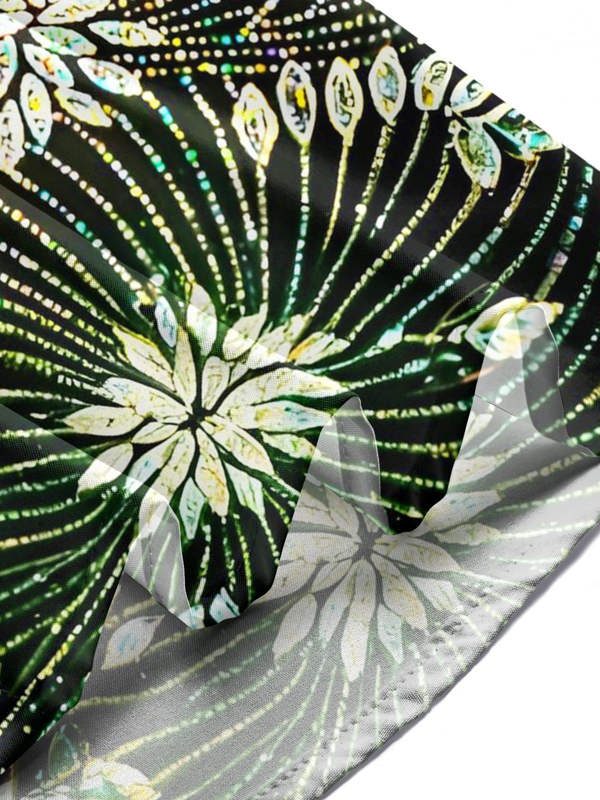 Sparkling Line Floral Men's Pocket Short Sleeve Shirts